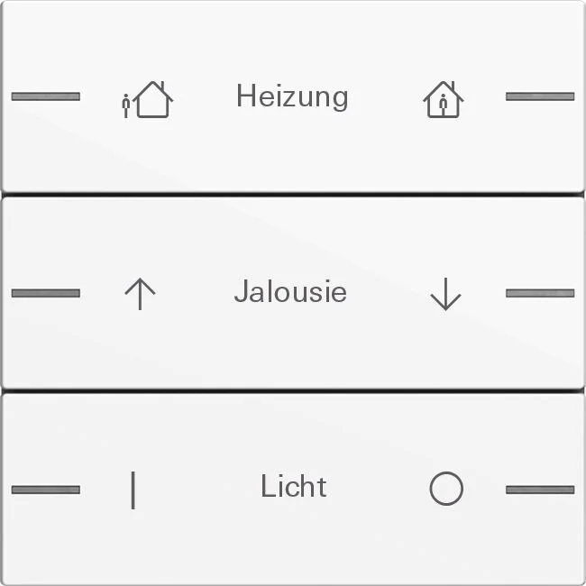 Wippenset 3f indiv. Tastsens.4 System 55 Reinweiß