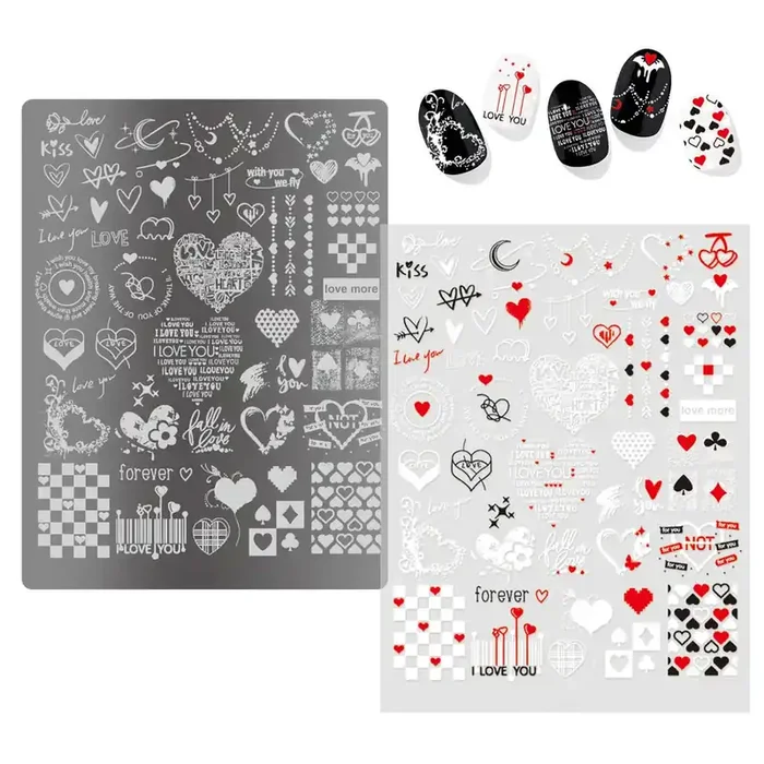 XL Stamping Schablone Valentinstag