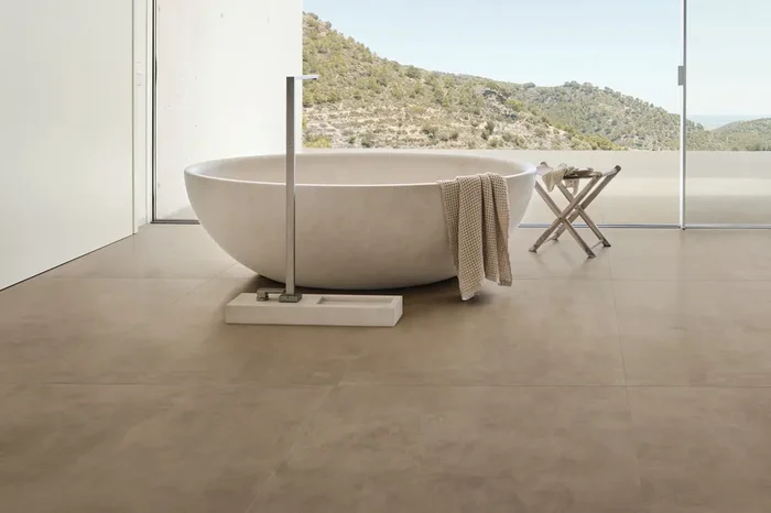 XXL-Fliese 120×278 cm edle Zementoptik braun „Boost Pro Clay“ Großformat matt