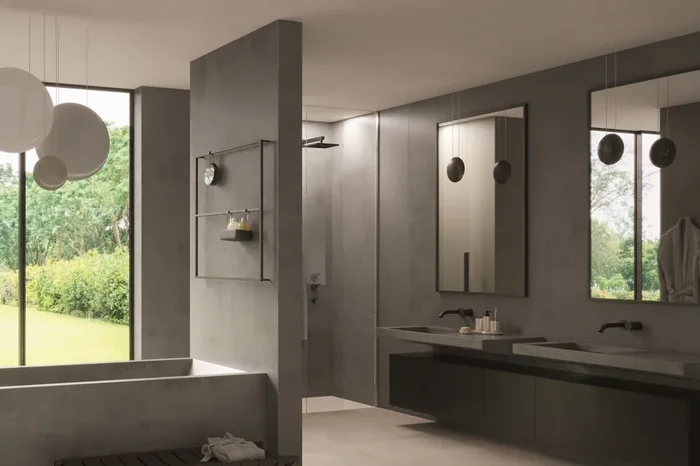 XXL-Fliese 120×278 cm edle Zementoptik braun „Boost Smoke“ Großformat matt