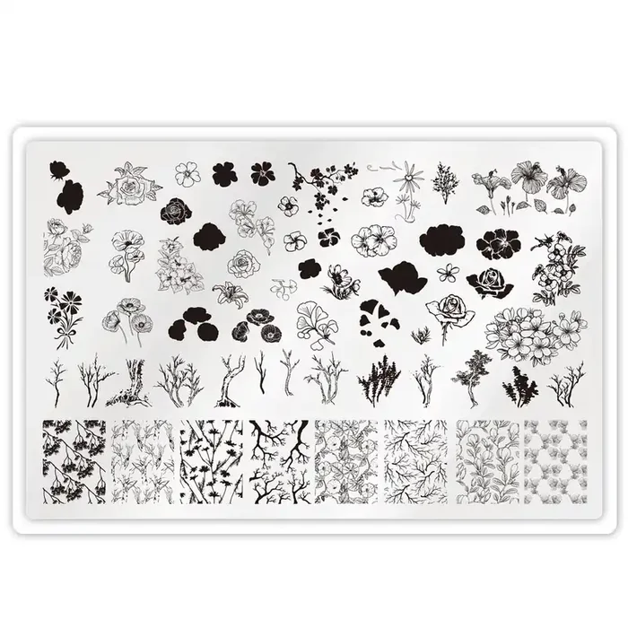 XXL Stamping Schablone Blume 17