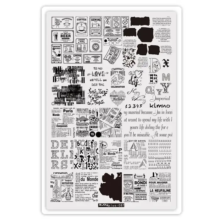 XXL Stamping Schablone Schrift