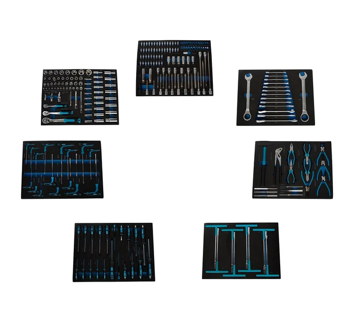 XXL Werkzeuge mit 7 Schaumstoffeinlagen komplett mit Werkzeug 337 teilig