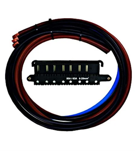 Zähleranschlussklemme 63A, 3P+2N mit 1m Kabel 10mm²