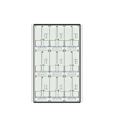 Zählerwanne 3-reihig, 9 Zählerplätze / 24 Modulhöhen