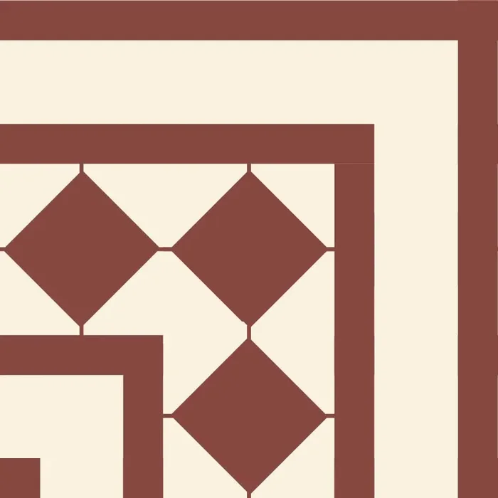 Zahna Alt Bautzen Rot/Weiss Uni Matt Eckfries 17×17 Art.-Nr. 111177869.0416