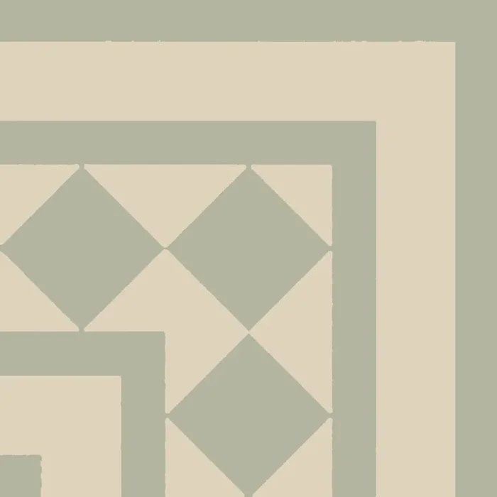 Zahna Alt Leipzig Weiss/Mintgrün Uni Matt Eckfries 15×15 Art.-Nr. 111157818.1618