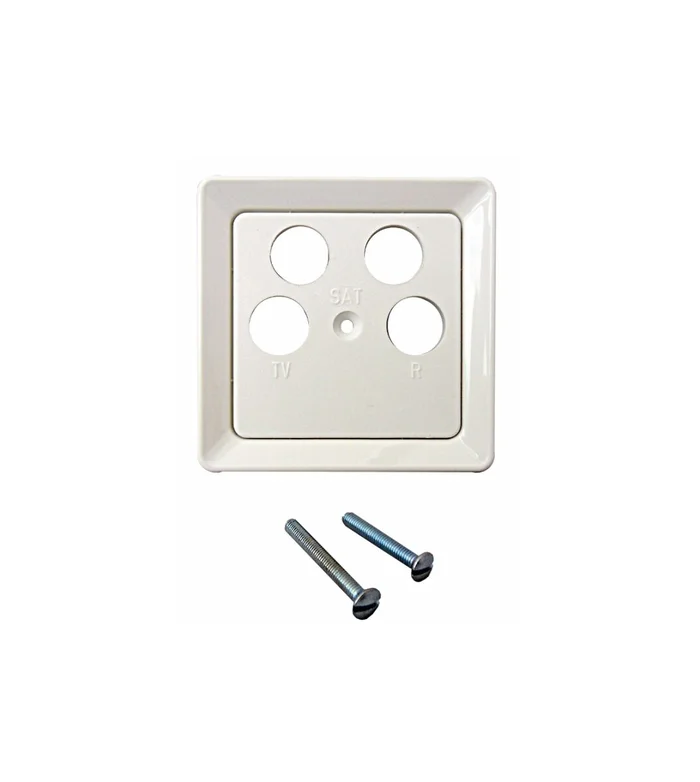 Zentralplatte für Sat-Dosen 4-Loch Astro/Ankaro, reinweiß